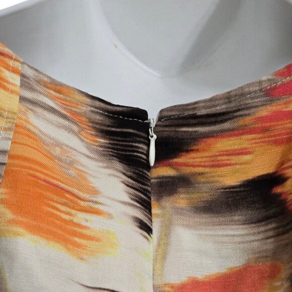 Calvin Klein NWT Sleeveless Abstract Linen Blend Sheath Dress Sz 8 - Picture 8 of 13